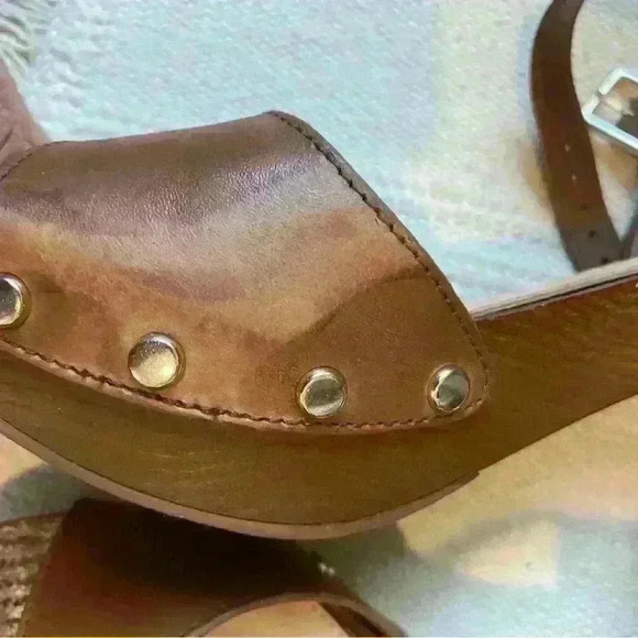 Gianni Bini wood block heels Sz 6 1/2 - Picture 9 of 11